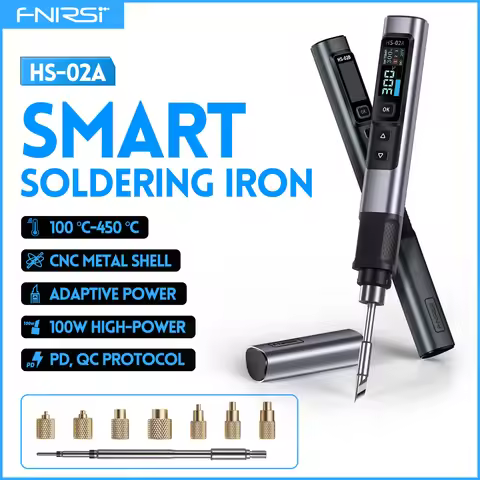 FNIRSI HS-02A Soldering Iron with Heat Insert Nut Tool Kit M2-M8 Embedded Internal Thread Nut and C2