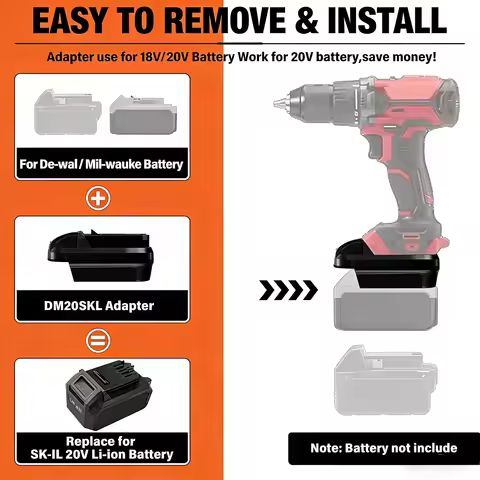 DM20SKL for Dewalt to for SKIL tool Adapter for Milwaukee 18v Li-ion Battery Converter to for SKIL 2