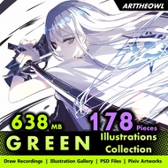 🔥 Digital Illustration Art - GreeN 🔥 Anime Figure | CG Art Digital Drawing Book | Smart Drawing Tabl