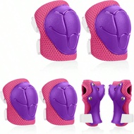 Kids Protective Gear Set, Knee And Elbow Pads With Wrist Guards For Kids 5-9 Years, Upgraded Durable