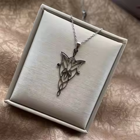 Stainless Steel The Lord of the Rings Necklace Elf Princess Arwen Twilight Star Pendant Necklaces fo