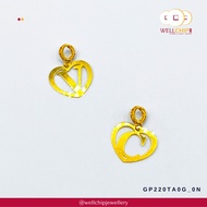 Loket Emas 916 Bentuk Hati Huruf | Alphabet Heart Shape 916 Gold Pendant | Emas 916 | Kedai Emas WEL