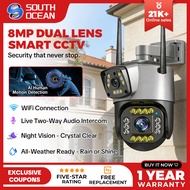 【Free SD Card】South Ocean 4k Dual Lens CCTV Wireless Outdoor Waterproof WiFi Camera