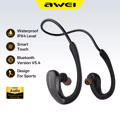Awei A885BL Wireless Bluetooth Headset Gaming Earphones Neckband Open Ear Sports Headphones EarHook 