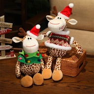 Christmas Giraffe Plush Toy Xmas Stuffed Toy Cute Giraffe Soft Plushie Christmas Gift Xmas Decor