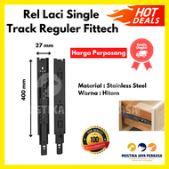 (4 Set) Rel Laci Roda Single Track Hitam Lenaga Huben Elco Taco Vendoro