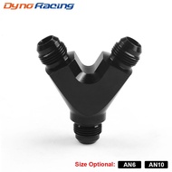 3-Way Y-Block Fitting Adapter AN6/AN10 6-AN/10-AN Male to 2X AN6/AN10 6-AN/10-AN Male Black