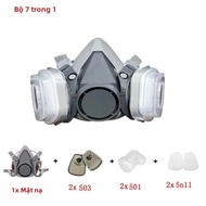 Mặt Nạ Phòng Độc 6200 Nửa Mặt Với Bộ Lọc Hạt 5N11 Bộ Kính Để Mài Trang Trí Phun Sơn Lao Động Công Ng