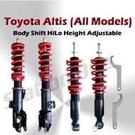 Toyota Corolla Altis Bodyshift Height Adjustable Shock Absorber Sport Suspension Kit (HILO / SOFTHAR