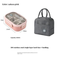 【A Nice decoration】 Food Grade Stainless Steel 304 Divided Lunch Box Two Compartments Student Office