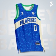 Damian Lillard Milwaukee Bucks 0 Basketball Jersey Blue City – Swingman T-Shirt Top