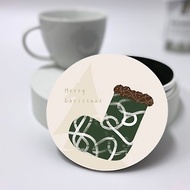 聖誕節系列陶瓷杯墊—許願襪(綠)