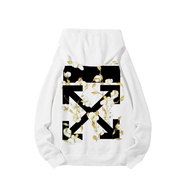 OFF-WHITE Cotton Pattern Hoodie【AG1378】 White M