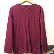 PRELOVED LONG BASIC TEE IN MAROON (BRANDS OUTLET/GARAGE)