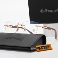 Chrome Hearts Square Frameless Anti-Blue Light Flat Glasses For Men Women Business Student