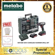 METABO SB18 CORDLESS HAMMER DRILL SET WITH FOC 12V DRILL 7/7 EVENT ONLY!