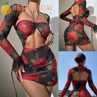 MAYSHOW Swimwear, Padded Bra Rose Print Woman Swimsuit,  V-neck Biquini Summer Bathing Suit Woman Beach Wear