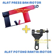 Motorcycle Tire Press Tool Package + Motorcycle Chain Cutter Tool