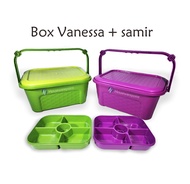 1 lusin (12 set) Box plastik hajatan vanessa / box berkat / box acara (VANESSA DX + SAMIR)