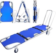 JJFFTAO，Sked Rescue Stretcher，Medical Stretcher，Aluminum 4-Wheel Foldable Stretcher Trolley with Dra