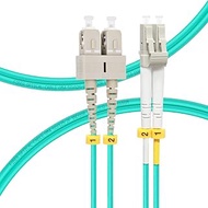 FLYPROFiber 1M SC to LC OM4 Fiber Patch Cable | Length Options: 1m-50m, 40GB/100GB Duplex 50/125um M