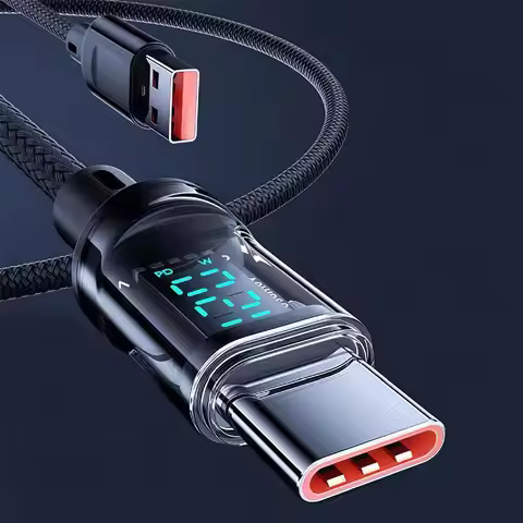 120W USB to Type C Cable Phone Super Fast Charging Cable LED Display 100W Type C To Type C Data Cord