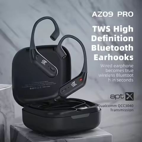 KZ AZ09 Pro Earphones Wire Wireless Headphones Ear Hook Bluetooth-compatible 5.2 Cable with Charging