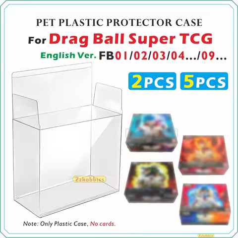 5PCS PET Plastic Protector Case For Drag Ball Super TCG English Ver. FB01/02/03/04.../09...【0.5mm Th