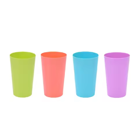 Pack 4PCS 20oz Plastic Cups Reusable Party Glasses Free BPA Unbreakable Tumbler Goblet for Beer Pint
