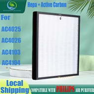 Replacement Compatible with philips AC4025 AC4026 AC4103 AC4104 Filter Air Purifier Accessories HEPA&amp;Active Carbon