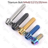 Tgou Titanium Ti Bolts M4x8/12/15/20mm Allen Key Taper Head Bolt Screw for Bicycle Thumb Shifter