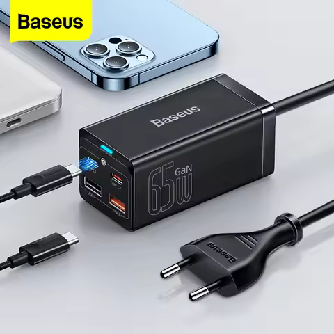 Baseus PD 65W GaN Charger 4 USB Quick Charge 4.0 3.0 Type C USB Charger for iPhone 14 13 12 Pro Fast