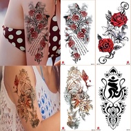 Small Full Arm Tattoo Sticker Sanskrit English Tattoo Men's and Women's Flower Arm Half Arm Waterpro
