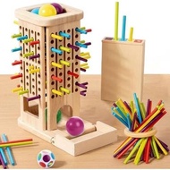 I9UT Wooden Montessori Board Game, 40 Colorful Wooden Sticks, Dice Game, Educational Math Toys for C