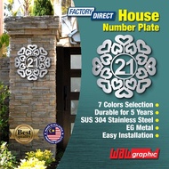 House Number Plate Nombor Rumah 门牌 Stainless Steel 304 白钢门牌 RS104