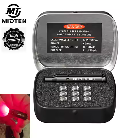 MidTen Rifle Tactical Riflescope Bore Sighting Laser 223 5.56mm Laser Bore Black Brass Sighter with 