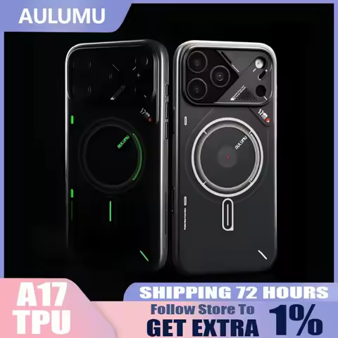 AULUMU Luminous IPhone 17 Pro Max Case Translucent Frosted All-inclusive Anti-fall Magnetic Phone Ca