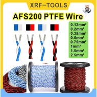 AFS200 2Pin PTFE Cable High Temperature DIY FEP Twisted Pair Electronic Signal Copper Cable Signal L