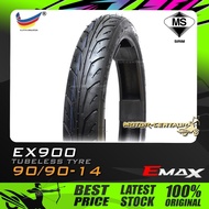 TAYAR E-MAX (EMAX) TUBELESS TYRE EX900 90/90-14 (BUNGA TAJAM)