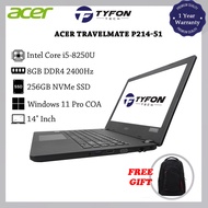 Acer TravelMate P214-51 i5-8250U 8GB DDR4 RAM 256GB NVMe SSD Win 11 Pro Laptop (Refurbished)