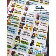 Mario Bros waterproof name Sticker Name Label Sticker name Luigi waterproof sticker