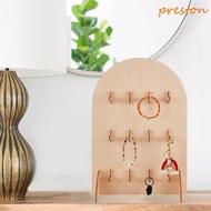 PRESTON Earring Display Rack, Wooden Arch Jewelry Storage Rack, Durable 3 Layers Hook Style Detachab