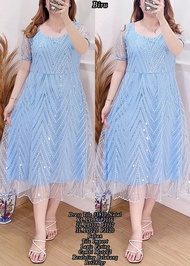DRESS TILE NATAL TERBARU 2024 TANGAN PENDEK-DRESS WANITA BAHAN TILE BROKAT LAPISAJ FURING-DRESS TANG