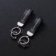 Carbon Fiber Leather Car Keychain For Mercedes Benz A180 A200 A260 W203 W210 W211 W204 C E S CLS CLK