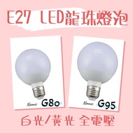 E27 Bulb Dragon Ball Bulb G80/G95 10W/15W LED Bulb Pearl Bulb Round Bulb Milky White Plastic Cover F