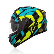 Mũ bảo hiểm Fullface 2 lớp kính Yohe 981 ( tặng 1 khăn đa dăng 2 lớp microfiber )