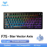 AULA 80ปุ่ม2.4G/Bluetooth/สาย Tri-Mode Hotswap คีย์บอร์ดแบบกลไกไฟ RGB Backlit 3/5PIN สวิตช์คีย์บอร์ด