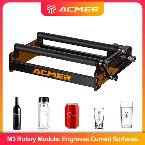 ACMER M3 Rotary Roller Y-axis 360° Rotating 6-164mm Diameter Ideal for Cylindrical Objects & 95% Las