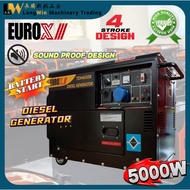 EUROX/// TDH6508 Sound Proof Design 4-Stroke Portable Diesel Generator 5000w
