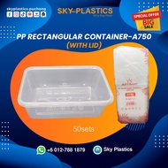Abba A750 Rectangular Disposable Plastic Food Container [ 50sets± ] | Disposable Container | Bekas M